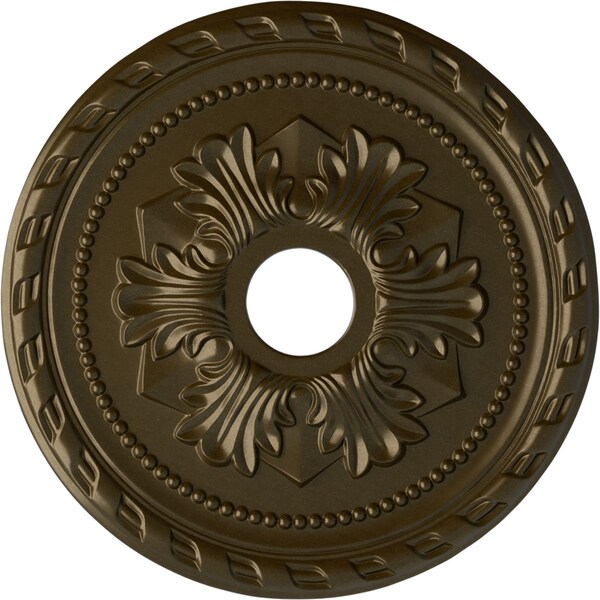 Ekena Millwork Palmetto Ceiling Medallion (Fits Canopies up to 5"), 20 7/8"OD x 3 5/8"ID x 1 5/8"P, Brass CM20PMBRS - main